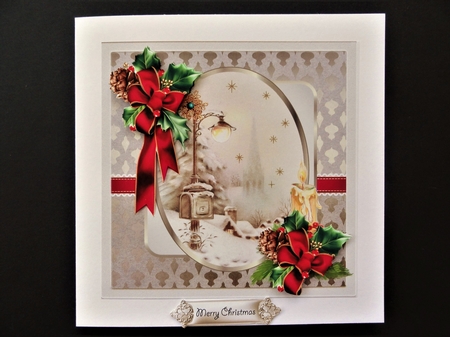 Candle and lamplight at Christmas 6x6 by Valerie Spowart