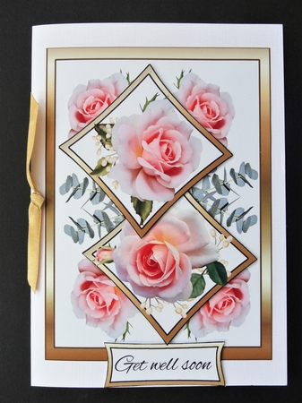 Two squares Pink roses GWS by Valerie Spowart