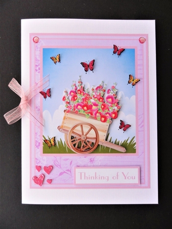 Flowers and butterflies birthday greeting card, also for Mothers Day by Valerie Spowart