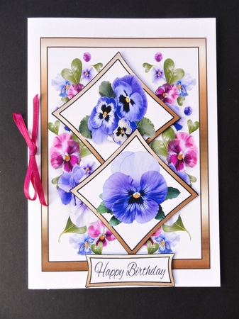 Two squares Pansies by Valerie Spowart