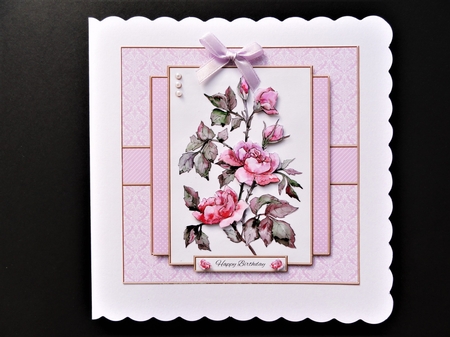 Lovely Watercolor Roses Birthday Topper by Valerie Spowart