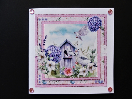 Spring Garden 3: Doves/Bird House 7 x 7 Card Mini-Kit, 5 Sheets by Valerie Spowart