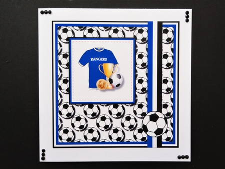 7x7 Rangers Card Front, Topper & Decoupage with Sentiments by Valerie Spowart