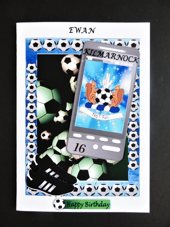 Football Phone card 2 for Kilmarnock Fan - ages by Valerie Spowart