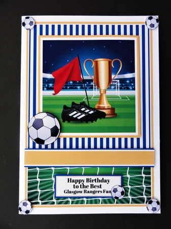 A5 Glasgow Rangers Card Front, Topper & Sentiments  by Valerie Spowart