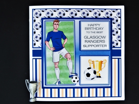 8x8 Glasgow Rangers Card Front & Sentiments  by Valerie Spowart