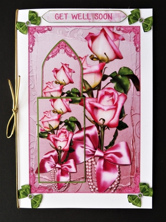 Antique rose Valentine bookmark card sheet by Valerie Spowart