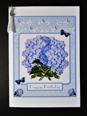 Hydrangeas birthday greeting card by Valerie Spowart