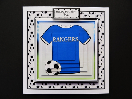 8x8 NEW HOME KIT Glasgow Rangers Football Mini Pyramage Kit - x4 A4 sheets  by Valerie Spowart