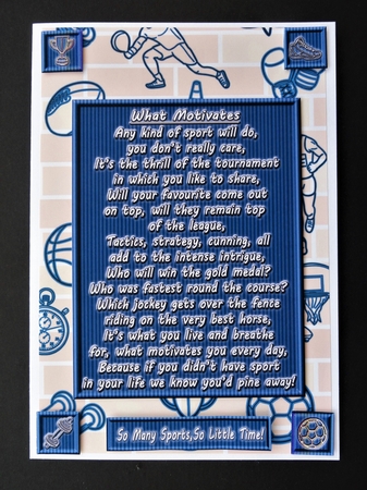 Two General Sports Verse Toppers by Valerie Spowart