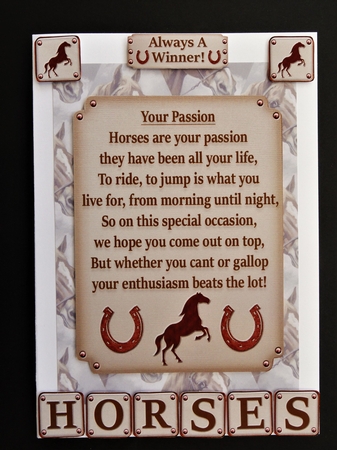 Horse Riding and Racing Verse Toppers by Valerie Spowart