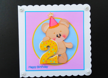 Cute baby bear 2nd birthday  by Valerie Spowart