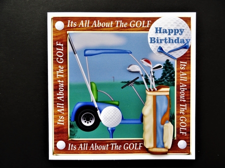 Ages Its all about the golf card front by Valerie Spowart