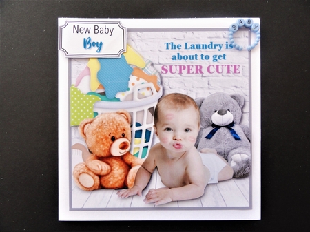The Laundry is about to get super cute New Baby card topper by Valerie Spowart