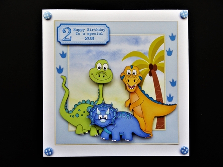 300dpi 6x6 ins topper & Decoupage, baby dinosaurs - ages 1-5 Son by Valerie Spowart