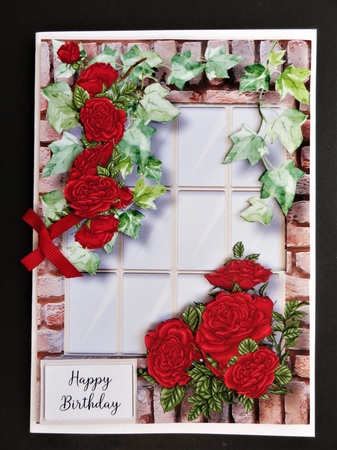 The Ivy & Red Rose Window 2 by Valerie Spowart