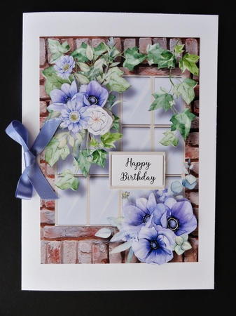 The Ivy & Purple Blooms Window 2 A5 by Valerie Spowart