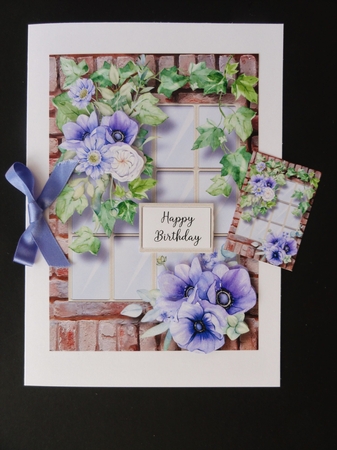 The Ivy & Purple Blooms Window 2 A5 by Valerie Spowart