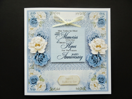 Floral and Flourishes 9 Anniversary Card 8 x 8  by Valerie Spowart