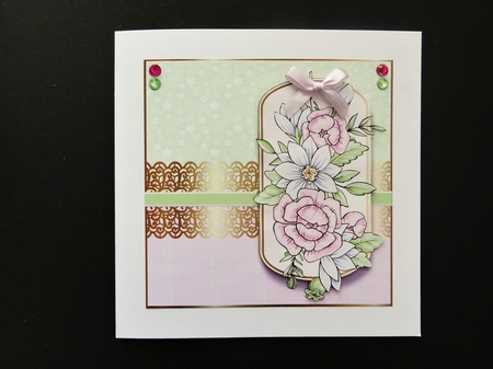 7x7 Beautiful Blossoms Card Front, Topper and sentiments  by Valerie Spowart