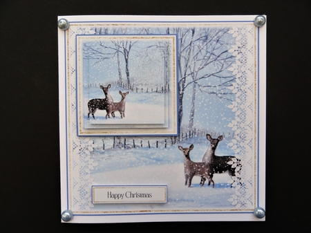 Christmas Deer 7.45x7.45 Mini Kit by Valerie Spowart