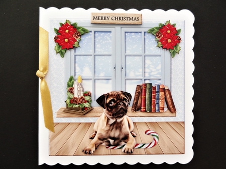 Pug´s Christmas Quick Card by Valerie Spowart