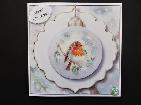 The Christmas Robin Bauble 3 NO FLOWERS by Valerie Spowart