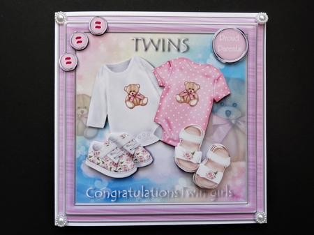 Twin Girls in square frame - Request by Valerie Spowart