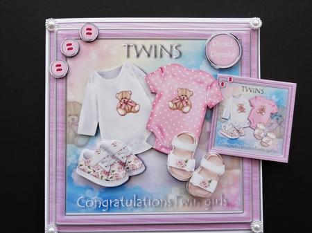 Twin Girls in square frame - Request by Valerie Spowart