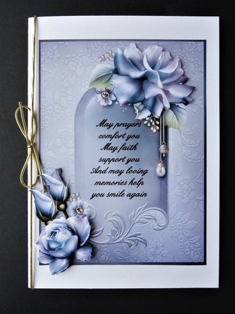 Sympathy 12 - 7x5 inch card front with decoupage by Valerie Spowart