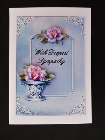 Sympathy 14 - 7x5 inch card front with decoupage by Valerie Spowart