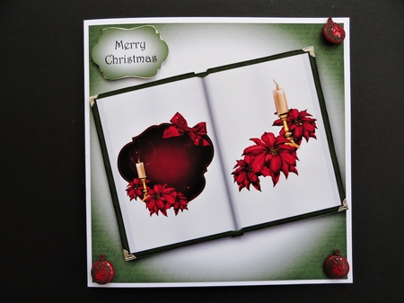 Open Book Christmas No Flowers - Magenta Candle by Valerie Spowart