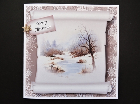 Christmas Parchment Scroll 6 No Flowers by Valerie Spowart