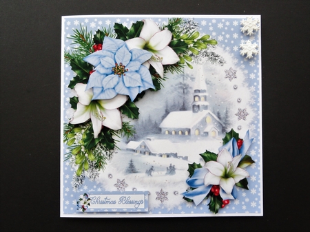 Christmas church with flowers 2 8x8 & A5 mini kit by Valerie Spowart
