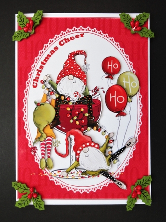 HO HO HO Christmas cheer Gnome 2 8x8 & A5 mini kit by Valerie Spowart