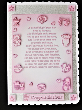 Two Verse Toppers/Inserts/Card Front for New Baby by Valerie Spowart