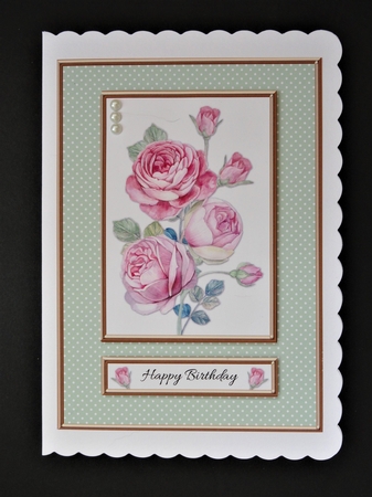 Lovely Watercolor Roses Birthday Topper by Valerie Spowart