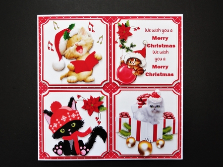 Cats Christmas choir 8x8 & A5 mini kit  by Valerie Spowart