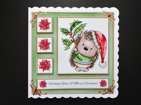 Cute Hedgehog Christmas Topper by Valerie Spowart