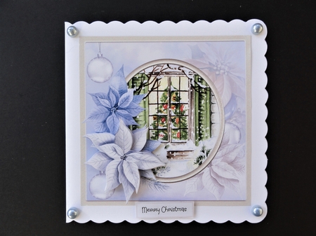 Window and poinsettia 7x7 by Valerie Spowart