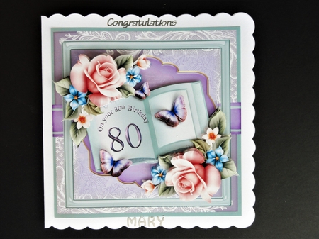 80th Female Birthday Book in Lilac and Min by Valerie Spowart