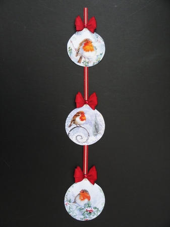 Double-sided Christmas Robin Wall Hanging Decoration by Valerie Spowart