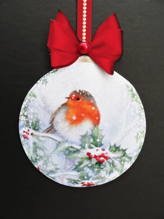 Double-sided Christmas Robin Wall Hanging Decoration by Valerie Spowart