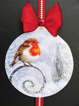 Double-sided Christmas Robin Wall Hanging Decoration by Valerie Spowart