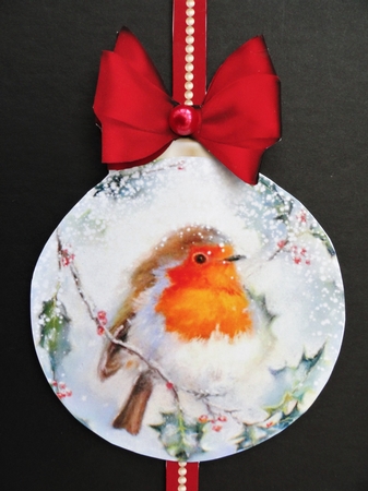 Double-sided Christmas Robin Wall Hanging Decoration by Valerie Spowart