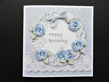 Topper Vintage Roses Happy Birthday by Valerie Spowart