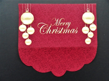 Gold  baubles money wallet (Red glitter). by Valerie Spowart