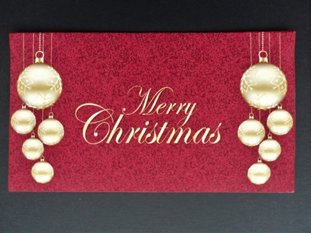 Gold  baubles money wallet (Red glitter). by Valerie Spowart