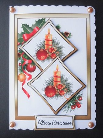 Two squares Festive Candles by Valerie Spowart