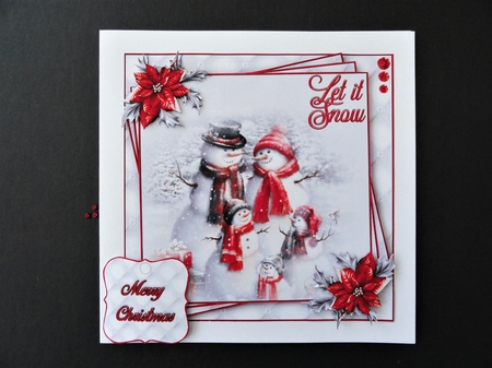 Snowman Family 2 Mini Kit #1    AN  NO FLOWERS OR TEXT  & A 6X6 TOPPER  INSERT** by Valerie Spowart